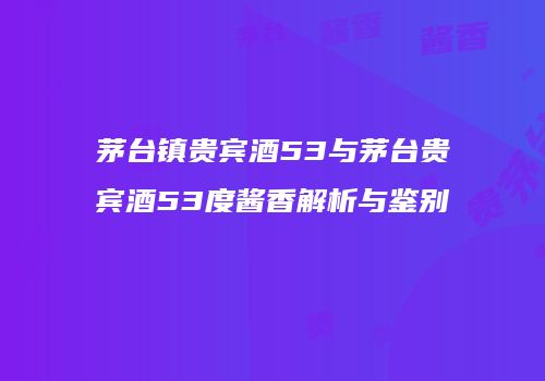 茅台镇贵宾酒53与茅台贵宾酒53度酱香解析与鉴别
