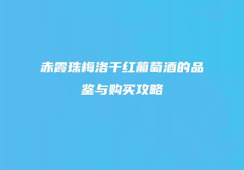 赤霞珠梅洛干红葡萄酒的品鉴与购买攻略