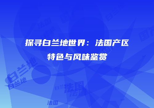 探寻白兰地世界：法国产区特色与风味鉴赏