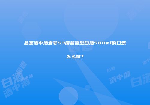 品鉴酒中酒壹号53度酱香型白酒500ml的口感怎么样？