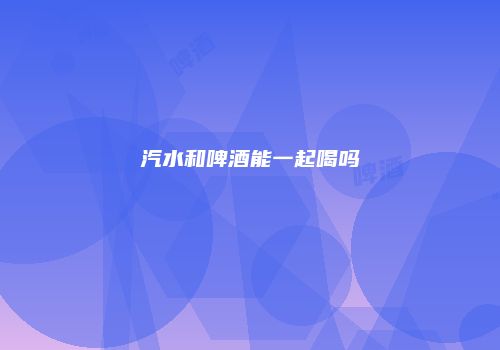 汽水和啤酒能一起喝吗