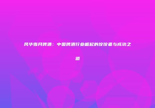 风华雪月啤酒：中国啤酒行业崛起的佼佼者与成功之道