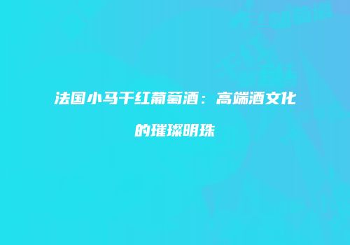 法国小马干红葡萄酒：高端酒文化的璀璨明珠