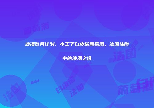 浪漫登月计划：小王子白皮诺葡萄酒，法国佳酿中的浪漫之选