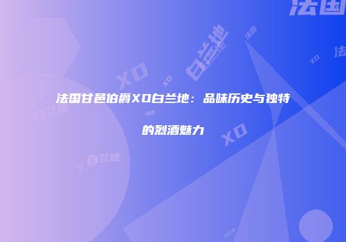 法国甘邑伯爵XO白兰地：品味历史与独特的烈酒魅力
