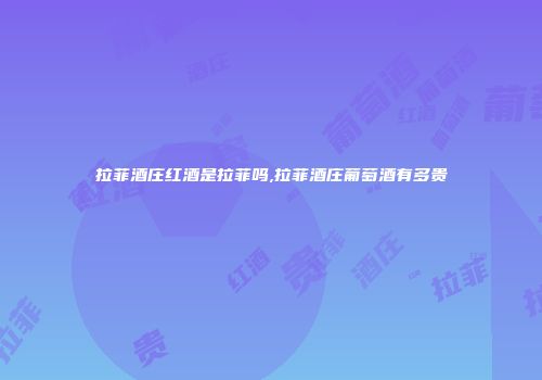 拉菲酒庄红酒是拉菲吗,拉菲酒庄葡萄酒有多贵