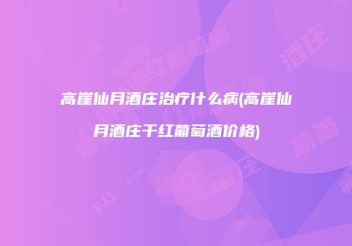 高崖仙月酒庄治疗什么病(高崖仙月酒庄干红葡萄酒价格)