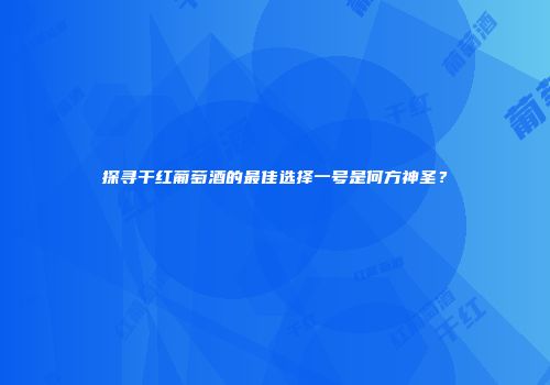 探寻干红葡萄酒的最佳选择一号是何方神圣？