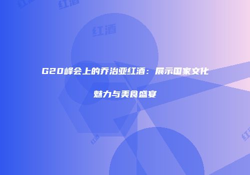 G20峰会上的乔治亚红酒：展示国家文化魅力与美食盛宴