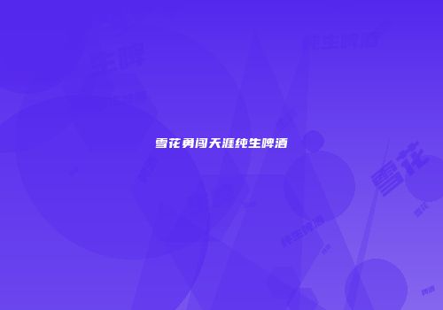 雪花勇闯天涯纯生啤酒