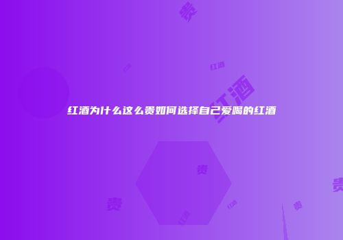 红酒为什么这么贵如何选择自己爱喝的红酒