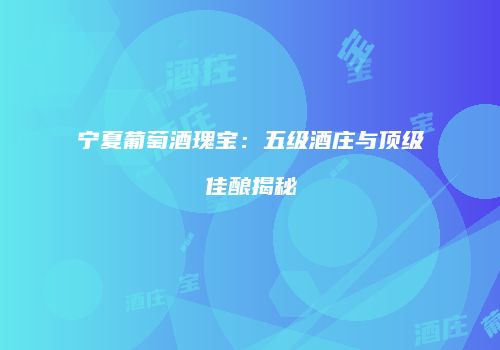 宁夏葡萄酒瑰宝：五级酒庄与顶级佳酿揭秘