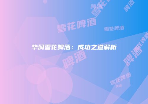 华润雪花啤酒：成功之道解析