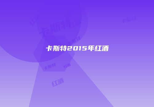 卡斯特2015年红酒