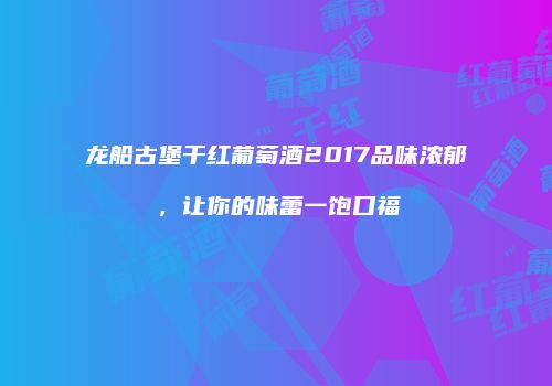 龙船古堡干红葡萄酒2017品味浓郁，让你的味蕾一饱口福