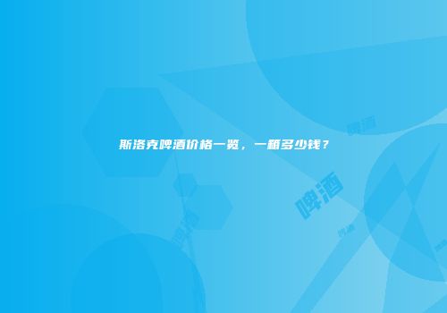 斯洛克啤酒价格一览，一箱多少钱？