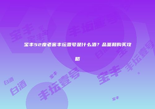 宝丰52度老窖丰坛壹号是什么酒？品鉴和购买攻略