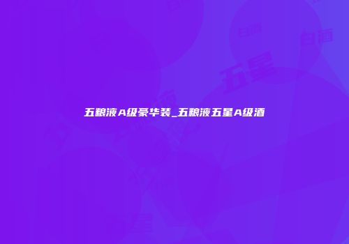 五粮液A级豪华装_五粮液五星A级酒
