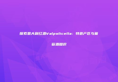 探索意大利红酒Valpolicella：特色产区与葡萄酒知识