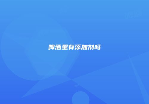 啤酒里有添加剂吗