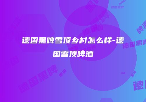 德国黑啤雪顶乡村怎么样-德国雪顶啤酒