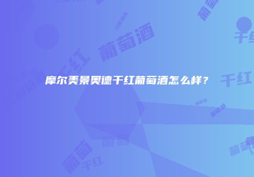 摩尔美景奥德干红葡萄酒怎么样？