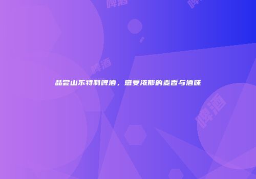 品尝山东特制啤酒，感受浓郁的麦香与酒味