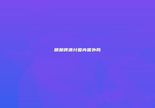 精酿啤酒分国内国外吗