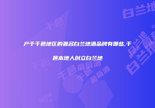 产于干邑地区的著名白兰地酒品牌有哪些,干邑本地人创立白兰地