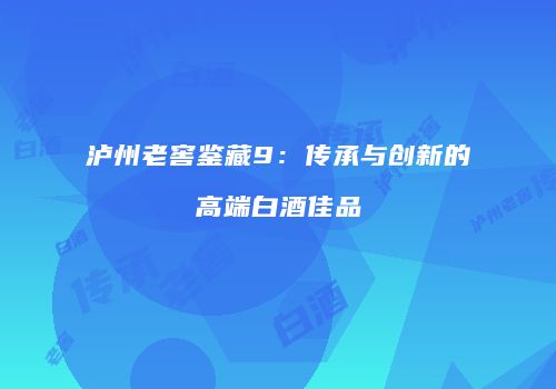 泸州老窖鉴藏9：传承与创新的高端白酒佳品