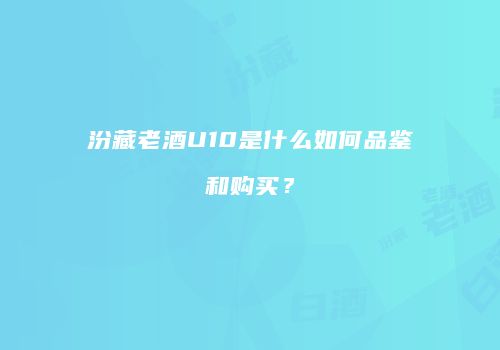 汾藏老酒U10是什么如何品鉴和购买？