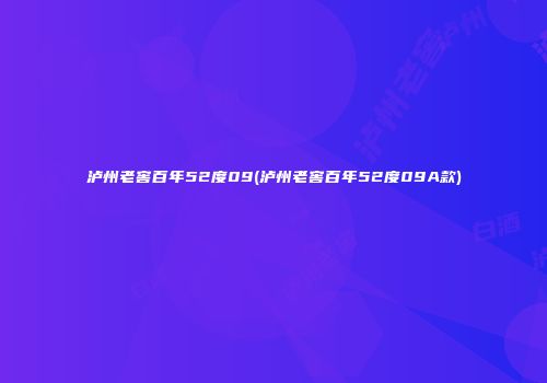 泸州老窖百年52度09(泸州老窖百年52度09A款)