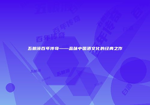 五粮液百年传奇——品味中国酒文化的经典之作