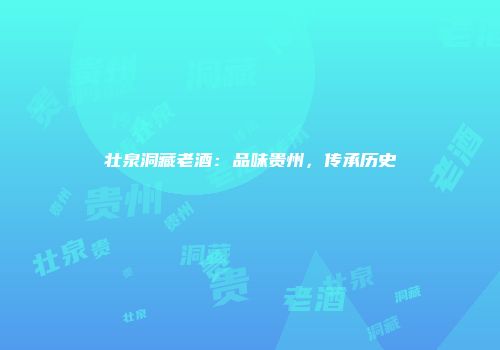 壮泉洞藏老酒：品味贵州，传承历史