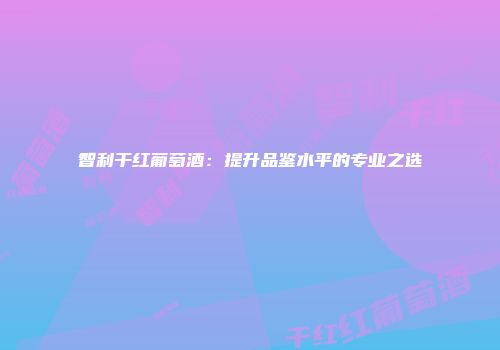 智利干红葡萄酒：提升品鉴水平的专业之选
