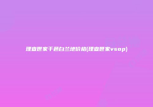 理查世家干邑白兰地价格(理查世家vsop)