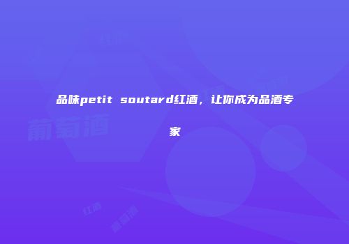 品味petit soutard红酒，让你成为品酒专家