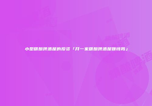 小型精酿啤酒屋的投资「开一家精酿啤酒屋赚钱吗」