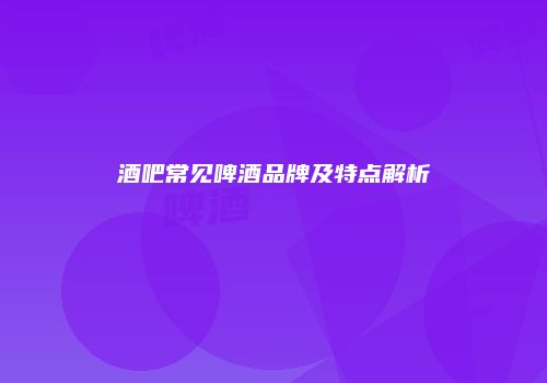 酒吧常见啤酒品牌及特点解析