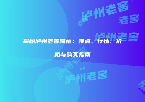 揭秘泸州老窖陶藏：特点、行情、价格与购买指南