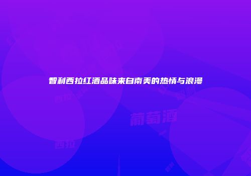 智利西拉红酒品味来自南美的热情与浪漫