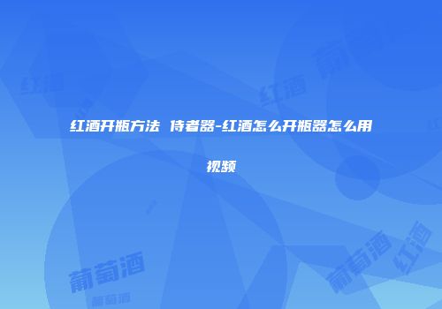 红酒开瓶方法 侍者器-红酒怎么开瓶器怎么用视频