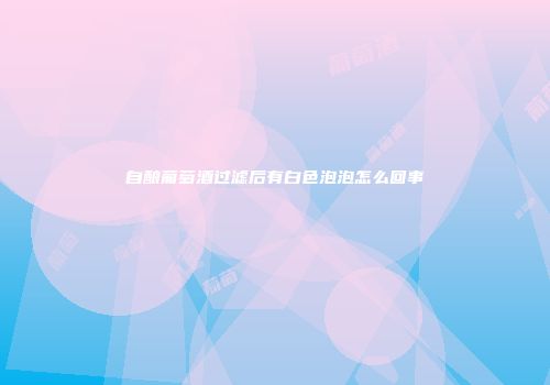 自酿葡萄酒过滤后有白色泡泡怎么回事
