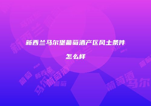 新西兰马尔堡葡萄酒产区风土条件怎么样