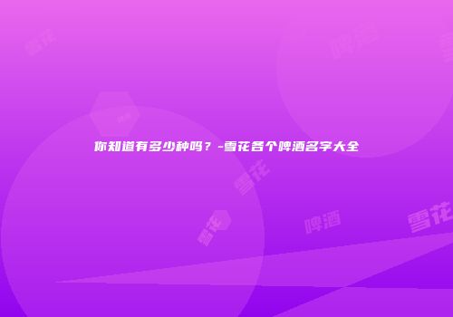 你知道有多少种吗？-雪花各个啤酒名字大全