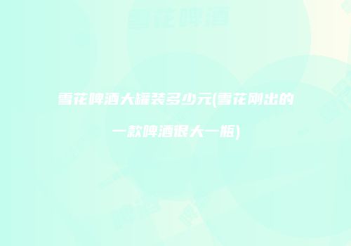 雪花啤酒大罐装多少元(雪花刚出的一款啤酒很大一瓶)
