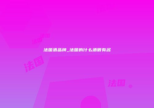 法国酒品牌_法国的什么酒很有名