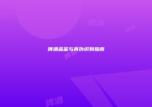 啤酒品鉴与真伪识别指南