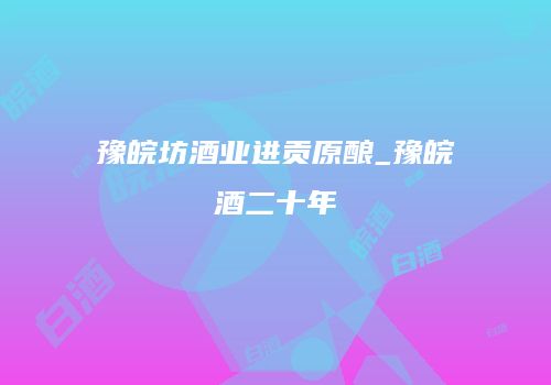 豫皖坊酒业进贡原酿_豫皖酒二十年