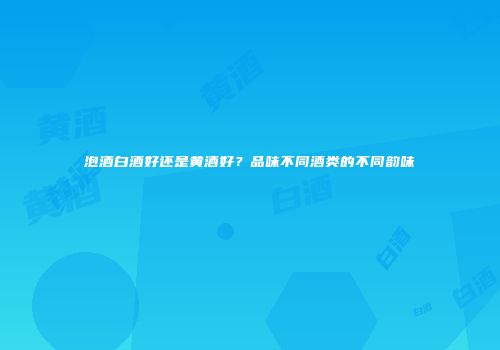 泡酒白酒好还是黄酒好？品味不同酒类的不同韵味